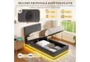 LVHOM Polsterbett 90x200 cm mit Bettkasten, LED & USB, Samt grau Bild 4