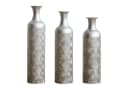 LVHOM Dekovase Metall-Vasen-Set Silber 3-tlg. Geometrisches Design Bild 1