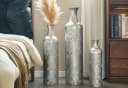LVHOM Dekovase Metall-Vasen-Set Silber 3-tlg. Geometrisches Design Bild 2