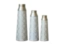 LVHOM 3-teiliges Geometrisches Metall-Vasen-Set Silber Trapez Bild 1