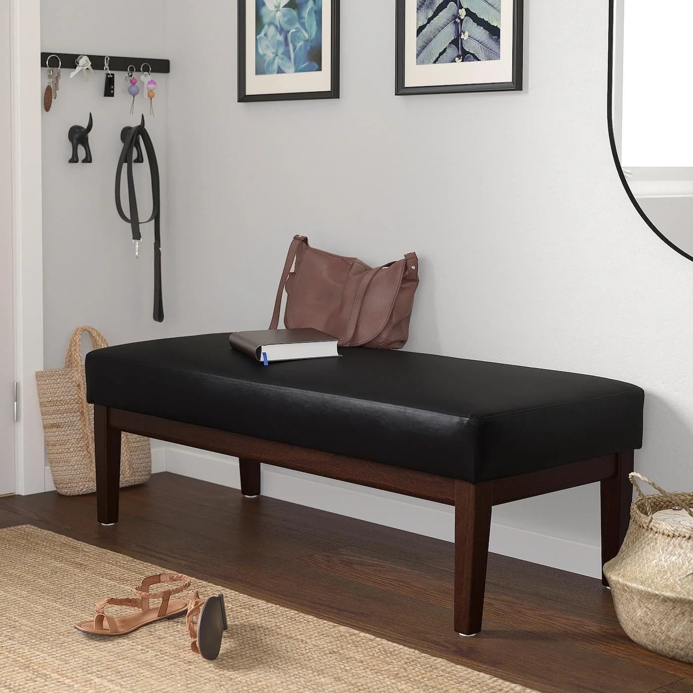 IKEA EKENÄSET Bank Schwarz Retro Skandinavisch