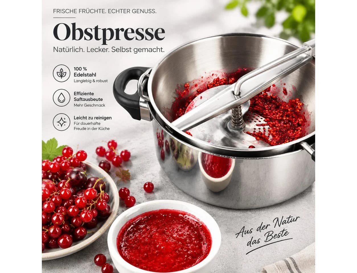 MC Star Passiermühle Edelstahl mit 3 Siebeinsätzen Silber - Bild 3