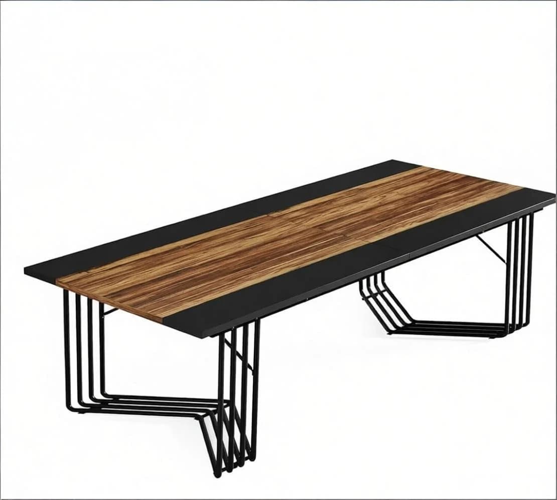 MC Star Schreibtisch 200cm Braunschwarz Metallrahmen - Bild 3