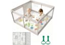 MC Star Laufstall Baby Grau mit Netzdesign und Matte Bild 2