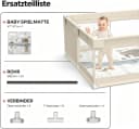 MC Star Laufstall Baby Beige 120x120 cm mit Netzdesign Bild 1