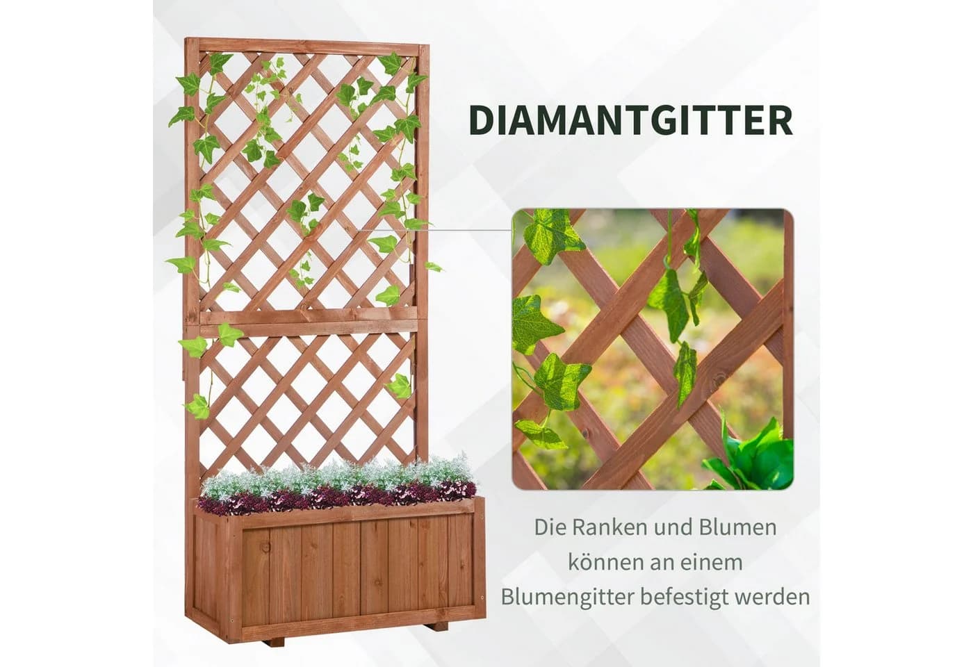 MC Star Hochbeet Pflanzenkasten mit Rankgitter - Bild 4