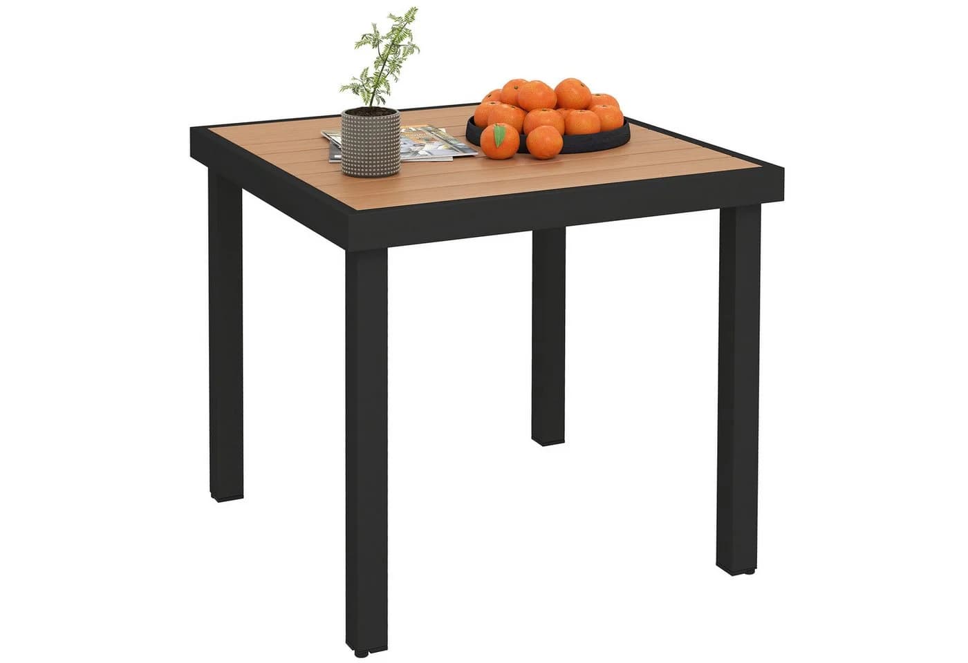 MC Star Gartentisch Schwarz Kunststoff Aluminiumrahmen 78x78x74 cm - Bild 2