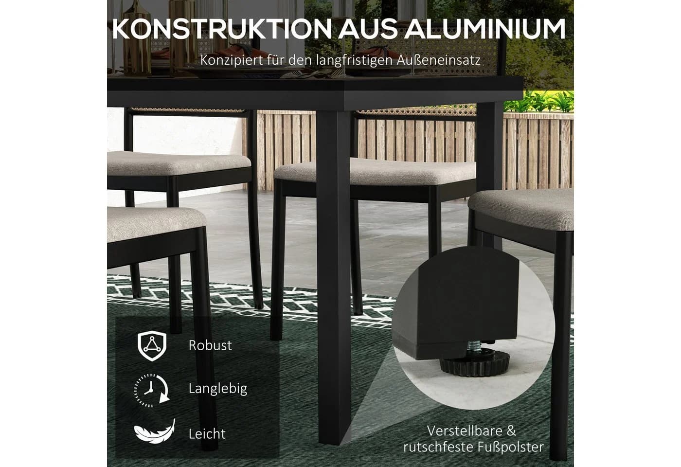 MC Star Gartentisch für 8 Personen - Outdoor-Tisch Naturholz - Bild 3