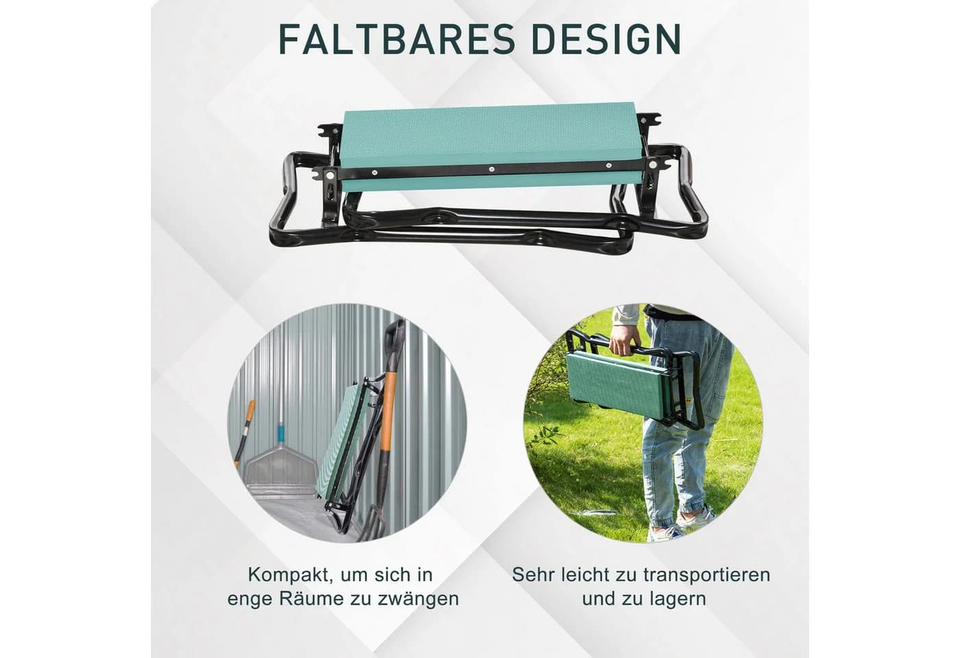 MC Star Gartenbank Kniebank für Gartenarbeit klappbar Gartenhocker - Bild 3