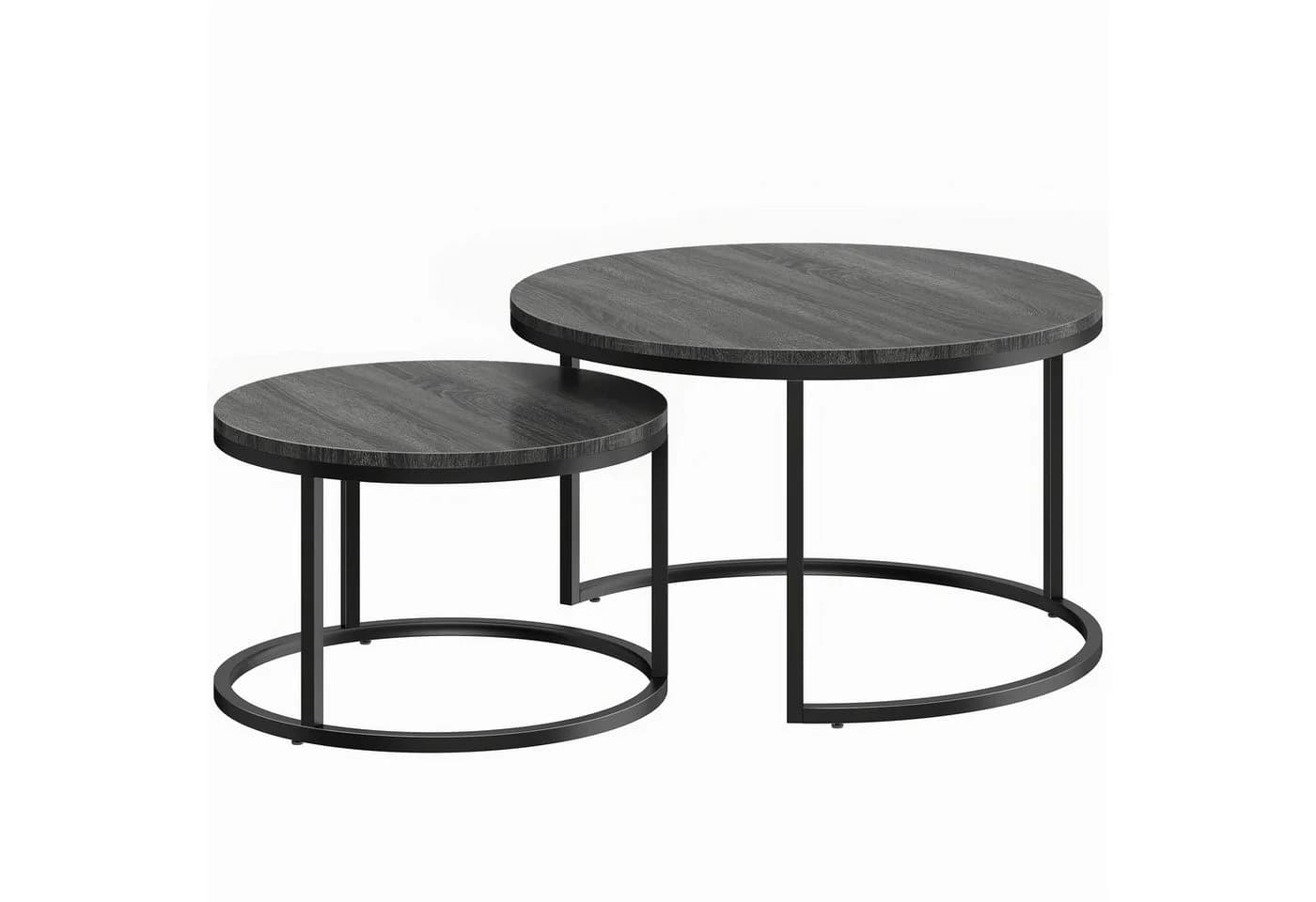 MC Star Satztisch Set 2-tlg. Grau MDF Metallgestell Stapelbar - Bild 4