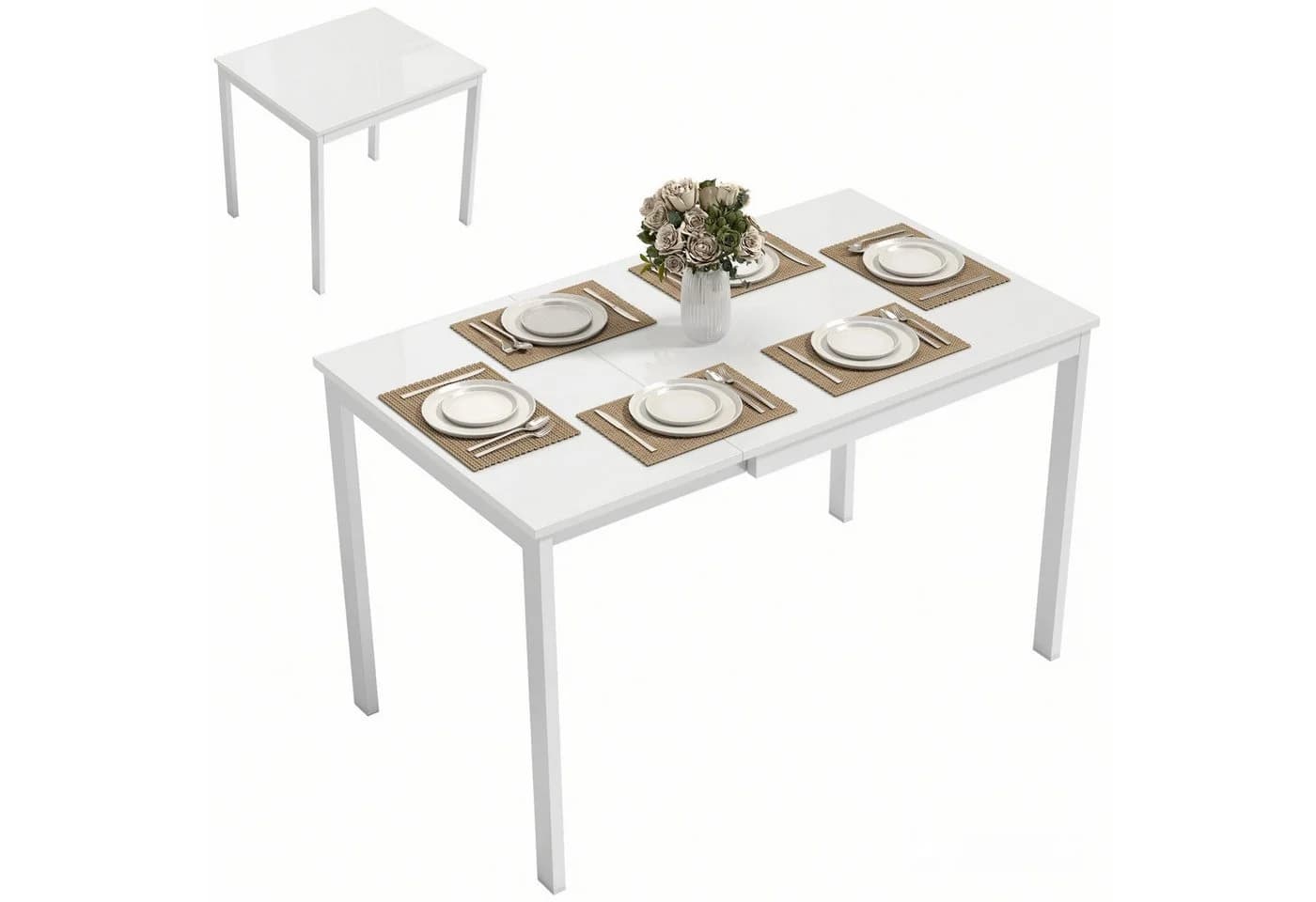 MC Star Ausziehbarer Esstisch Weiß 80-120 cm - Bild 2