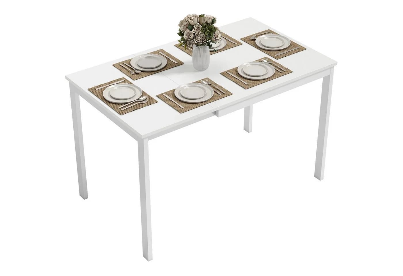 MC Star Ausziehbarer Esstisch Weiß 80-120 cm - Bild 5