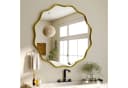 MC Star Wandspiegel Rund Gold Wellenrand Metallrahmen Bild 1