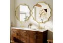 MC Star Wandspiegel Rund Gold Wellenrand Metallrahmen Bild 5