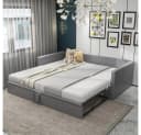 XDeer Schlafsofa Polsterbett Ausziehbar Grau Samt Bild 2