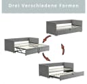 XDeer Schlafsofa Polsterbett Ausziehbar Grau Samt Bild 5