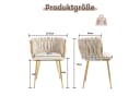 LVHOM Esszimmerstuhl Set 6-tlg. Beige Samt Goldener Rahmen Bild 3