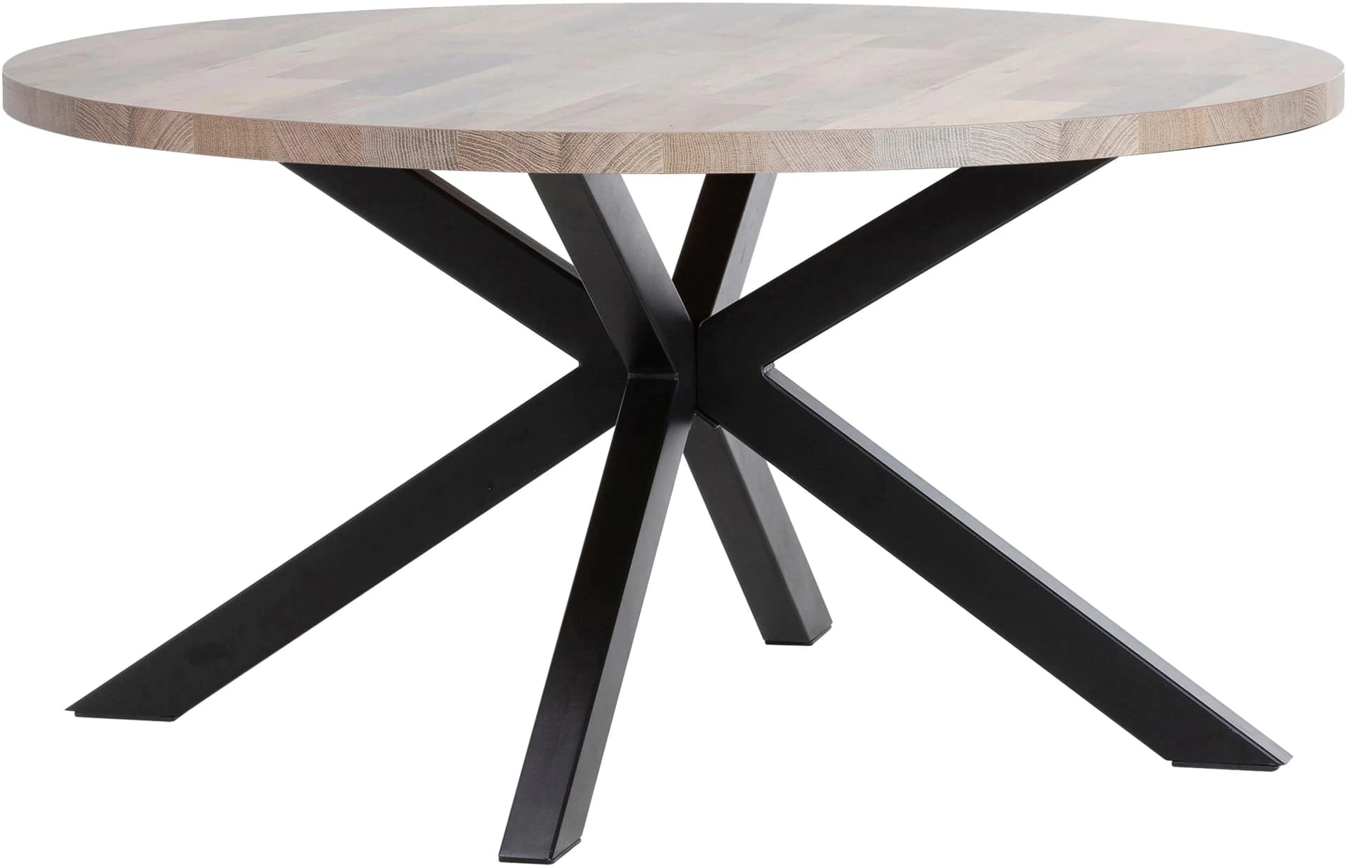 OMG DESIGN Esstisch Charles Runder Tisch Natur/Schwarz