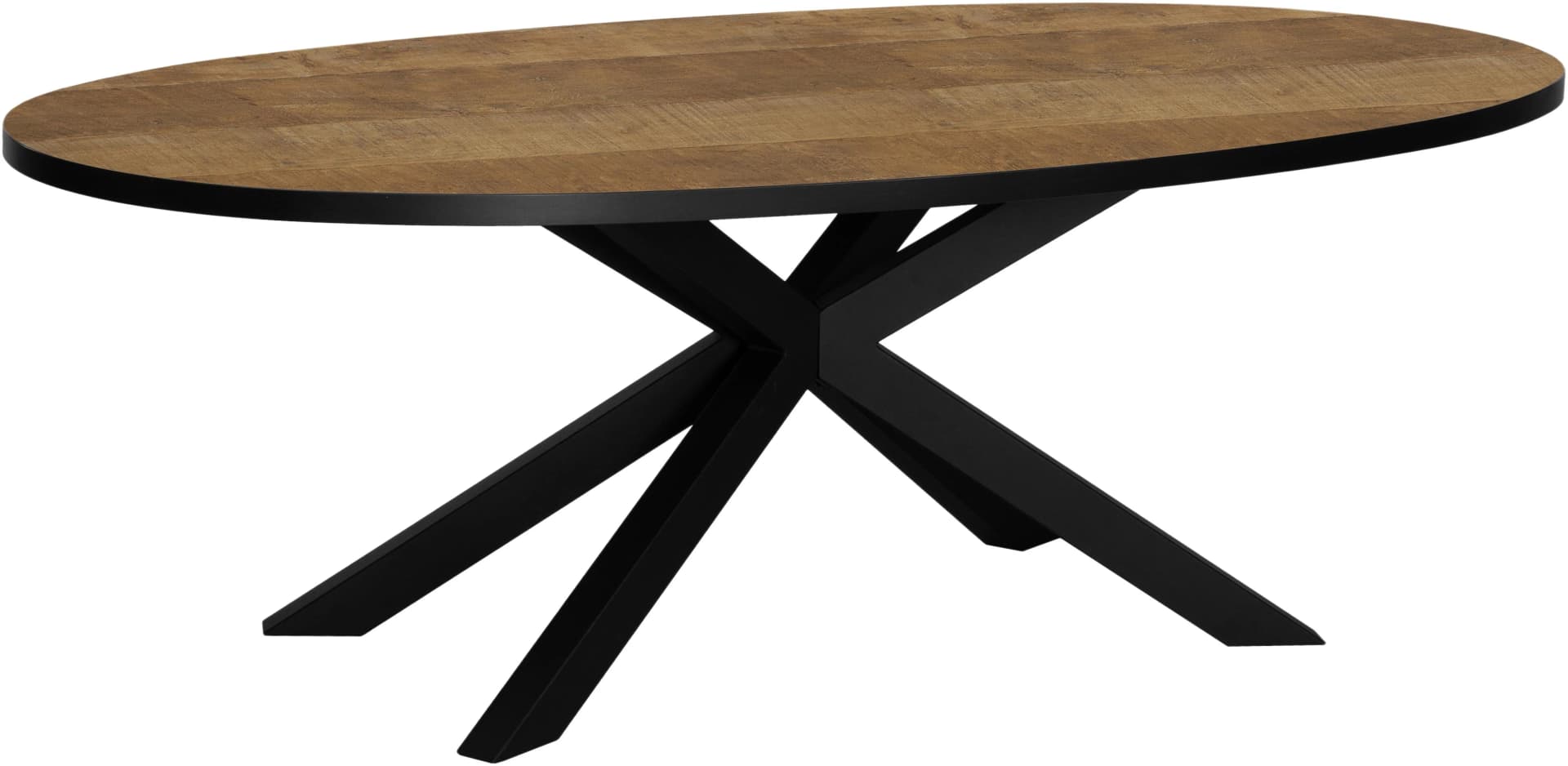 OMG DESIGN Esstisch Scarlet Oval Old Teak Schwarz