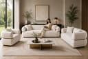 Pointhome Polstergarnitur 3-2-1 Set Creme-Weiß Modernes Sofa mit Sessel Bild 2