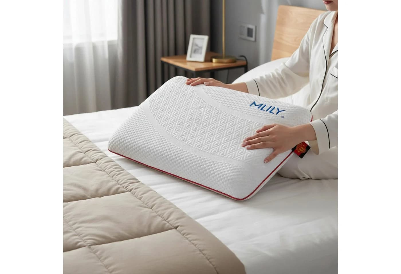 Pointhome Orthopädisches Nackenstützkissen mit AirCell-Schaum & Bambuskohle