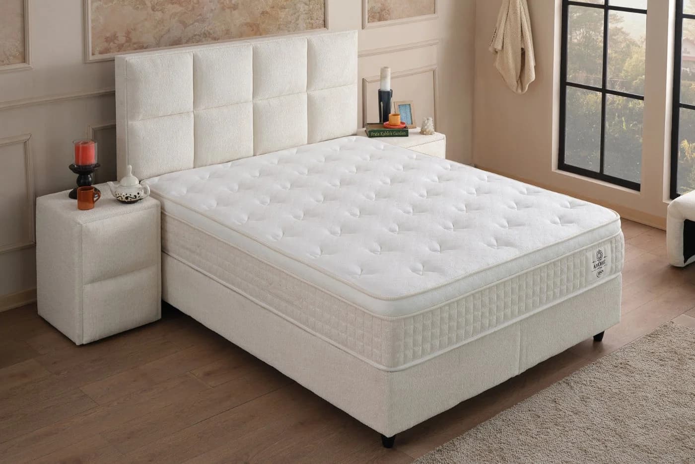 Pointhome Boxspringbett 140x200 mit Matratze H3 & 2x Bettkasten
