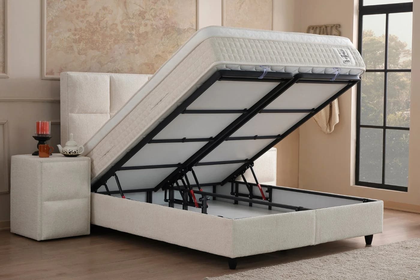 Pointhome Boxspringbett 140x200 mit Matratze H3 & 2x Bettkasten - Bild 4