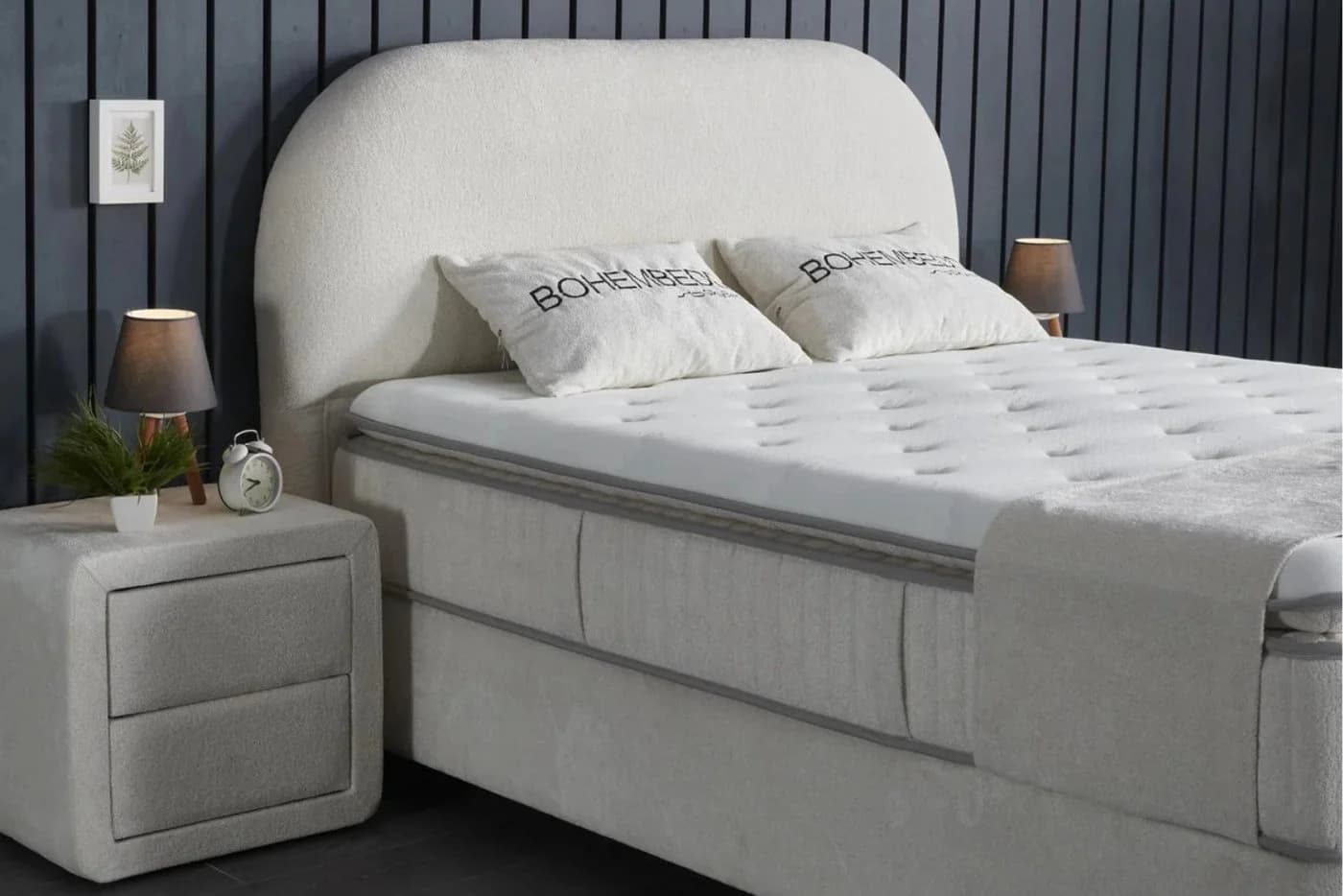 Pointhome Boxspringbett mit Bettkasten und Matratze Beige - Bild 4