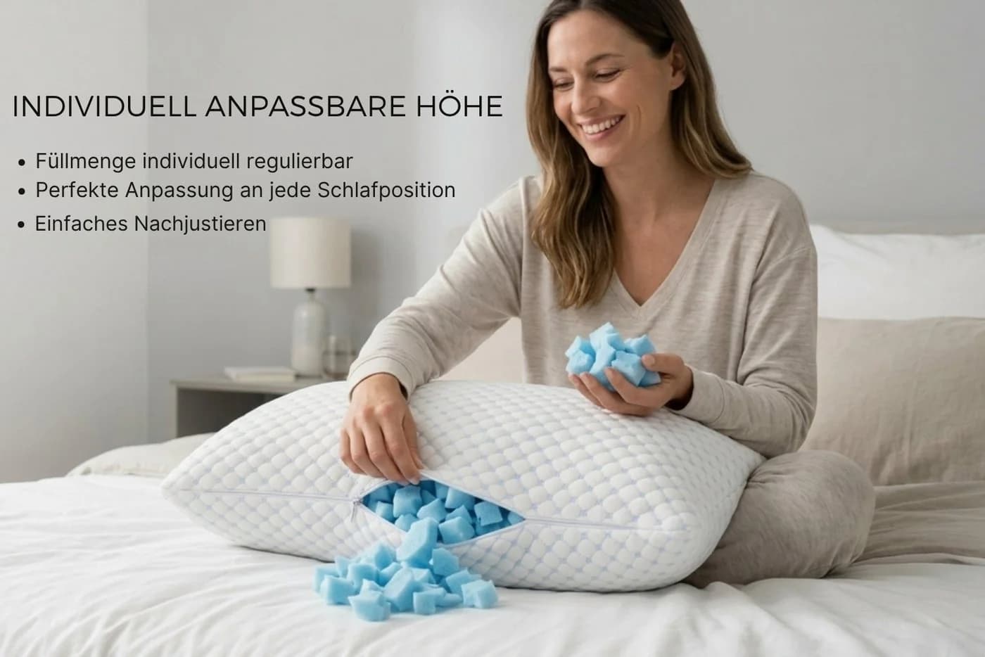 Pointhome Orthopädisches Nackenstützkissen Memory Foam weiß/blau - Bild 3