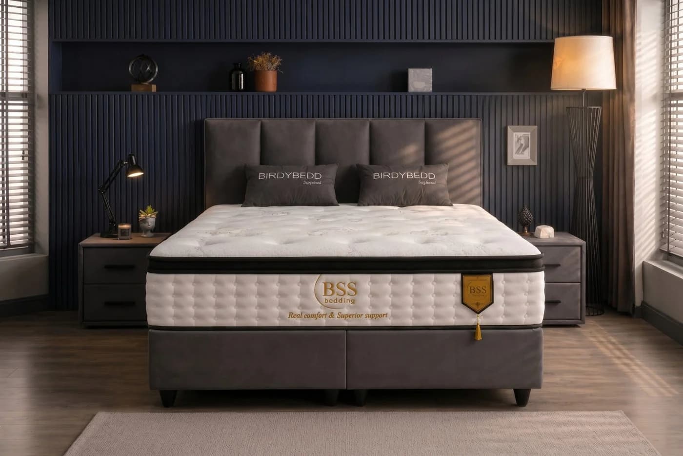 Pointhome Boxspringbett mit Bettkasten und Matratze Grau - Bild 3