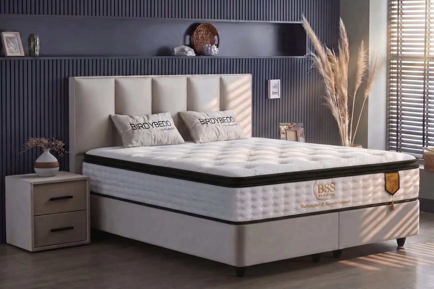 Pointhome Boxspringbett mit Bettkasten und Matratze Beige - Bild 2