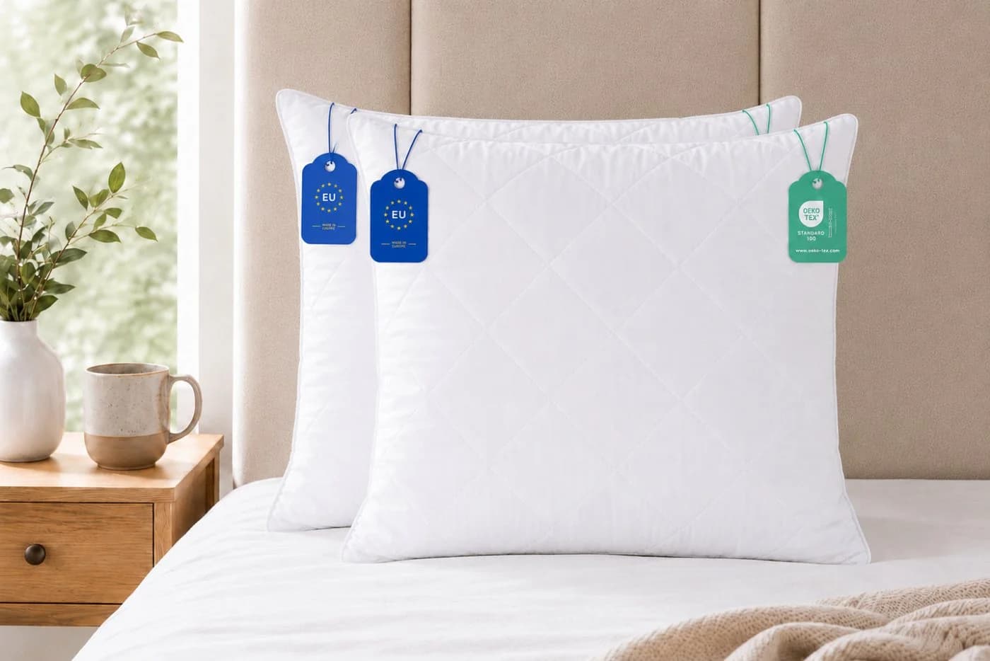 Pointhome Kopfkissen Mikrofaser Kapitone-Steppung Hohlfaserfüllung - Bild 2