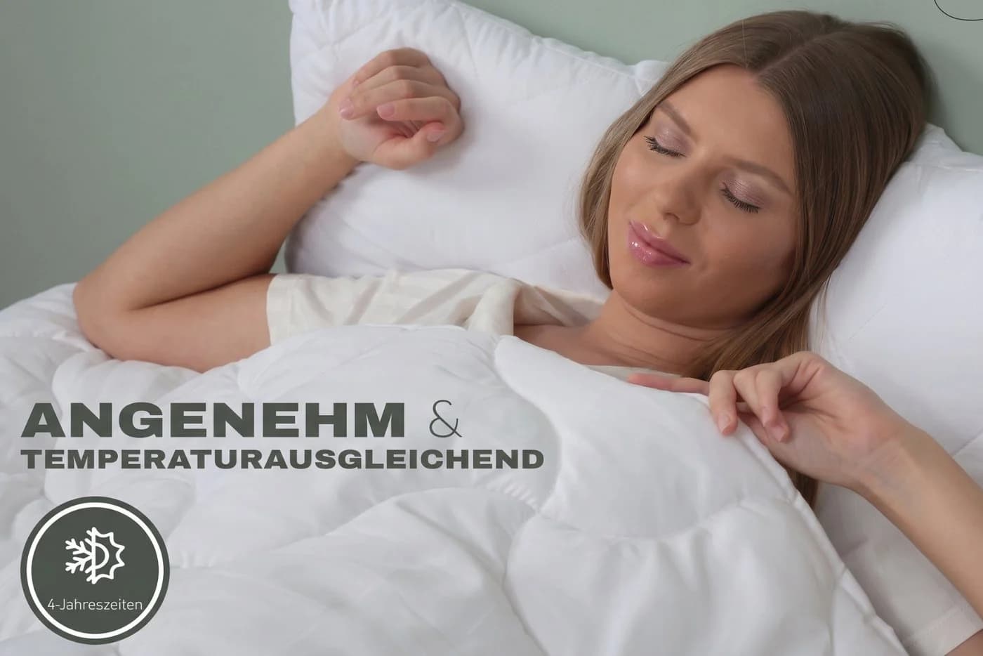 Pointhome Bettdecke + Kopfkissen Set Weiß Mikrofaser Ganzjahresdecke