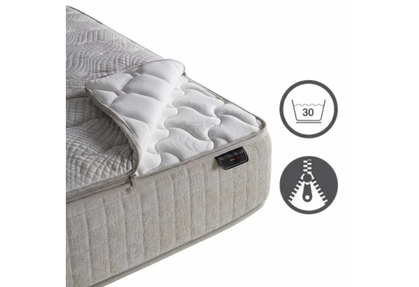 Gowoll Boxspringbett mit Matratze, LED & USB, Bettkasten Samt Greige - Bild 3