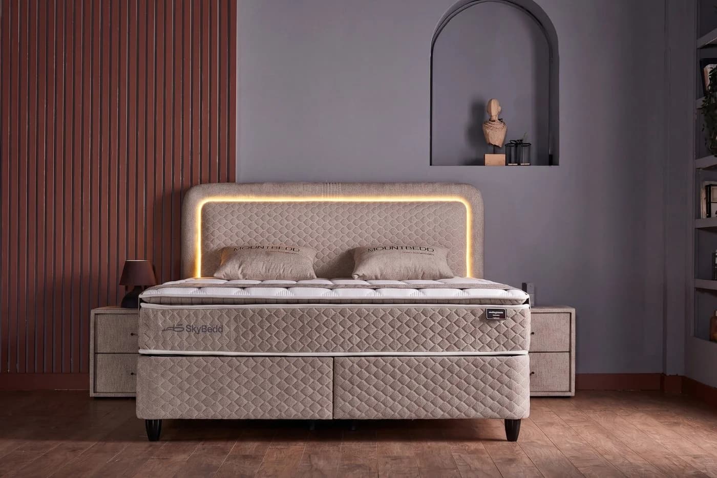 Pointhome Boxspringbett mit Matratze & Bettkasten LED - Bild 2