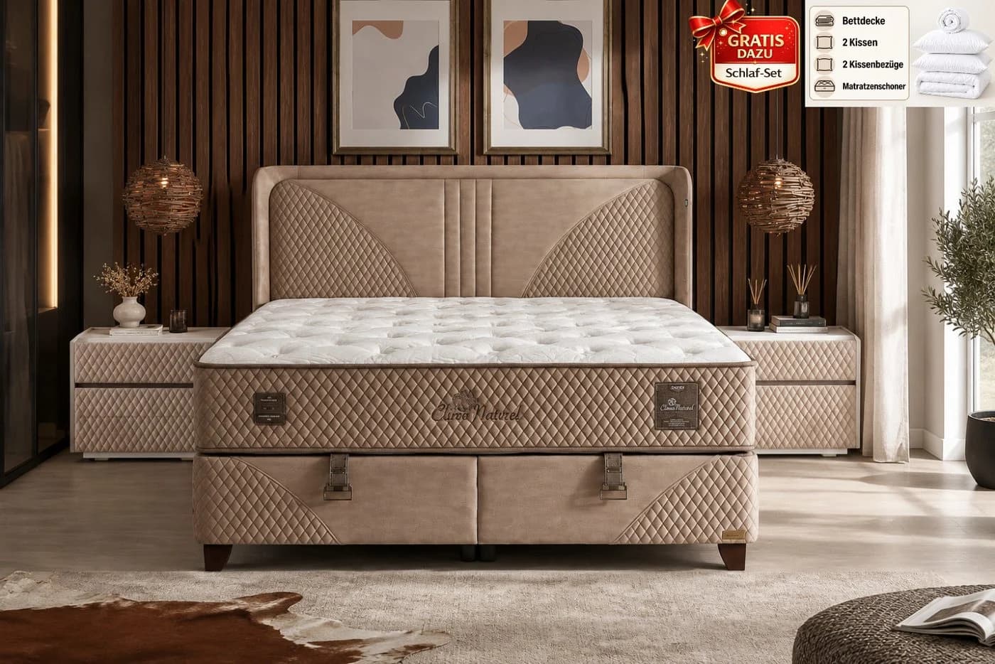 BAMBI YATAK Boxspringbett Set Bambi Clima Naturel Beige - Bild 2