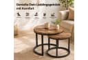 iAnanas Satztisch 2er Set Rund Massivmangoholz Industrial Design Beige/Schwarz Bild 3