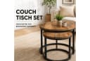 iAnanas Satztisch 2er Set Rund Massivmangoholz Industrial Design Beige/Schwarz Bild 4