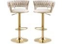 LVHOM Barhocker Set 2 St. Gold Samt Höhenverstellbar 360° Drehbar Bild 2
