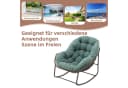 LVHOM Schaukelstuhl mit Polsterung Rattan Stahlrahmen Grün Bild 4