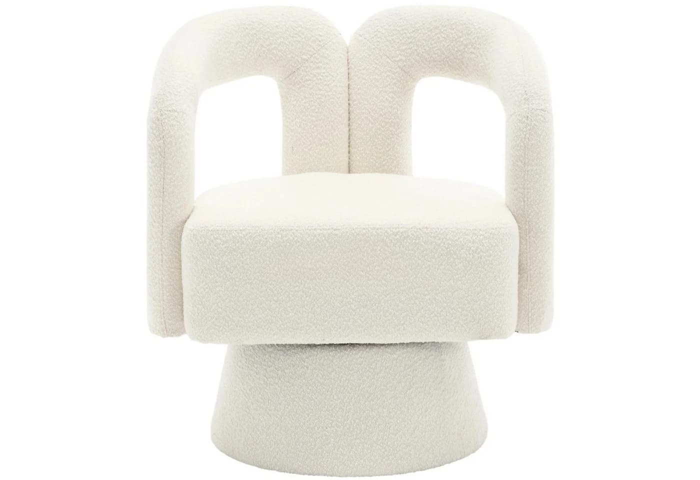 LVHOM Drehsessel M-Form 360 Grad drehbar Cuddle Barrel-Akzentstuhl Beige - Bild 2