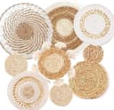 Wiladu 9-tlg. Wanddeko Set Boho Rattan Seegras Beige/Braun Bild 2