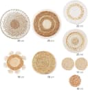 Wiladu 9-tlg. Wanddeko Set Boho Rattan Seegras Beige/Braun Bild 5