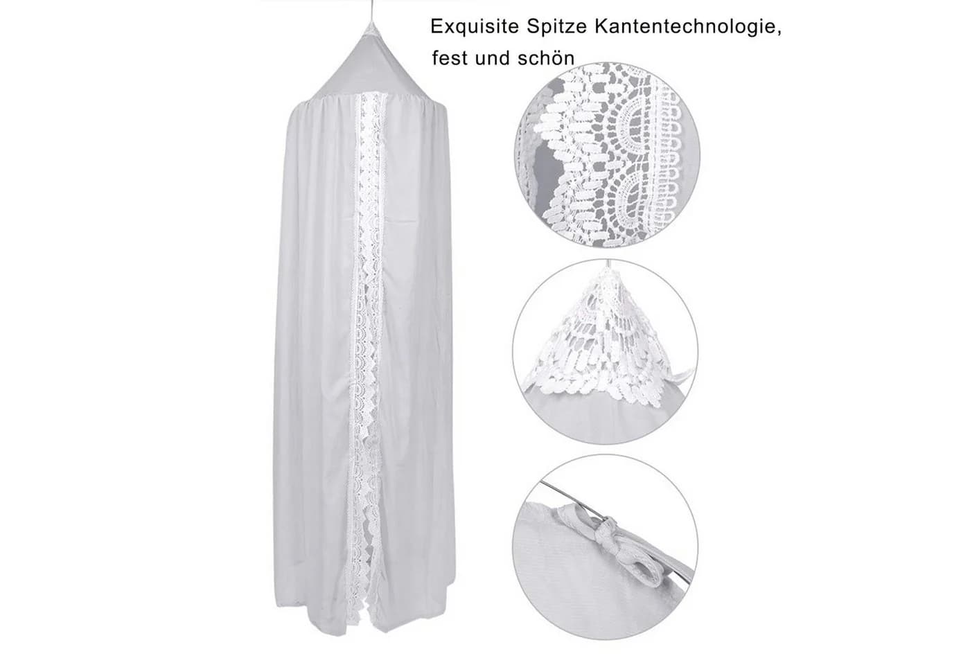 HOMELIVE Betthimmel Baldachin Kinderzimmer Deko Exquisite Spitze - Bild 3