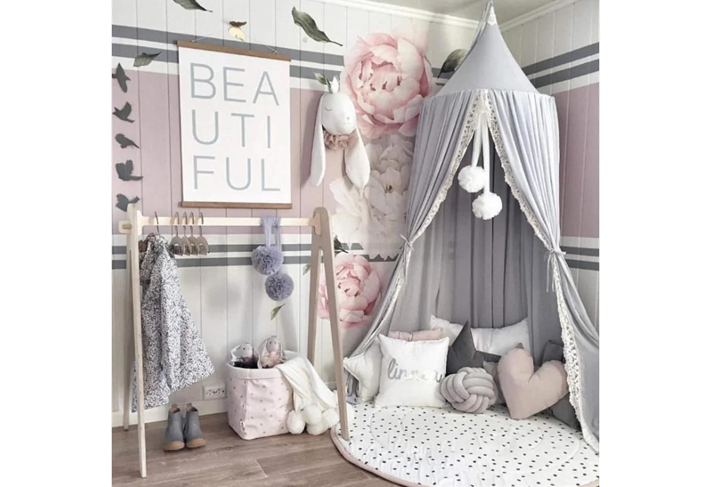 HOMELIVE Betthimmel Baldachin Kinderzimmer Deko Exquisite Spitze - Bild 5