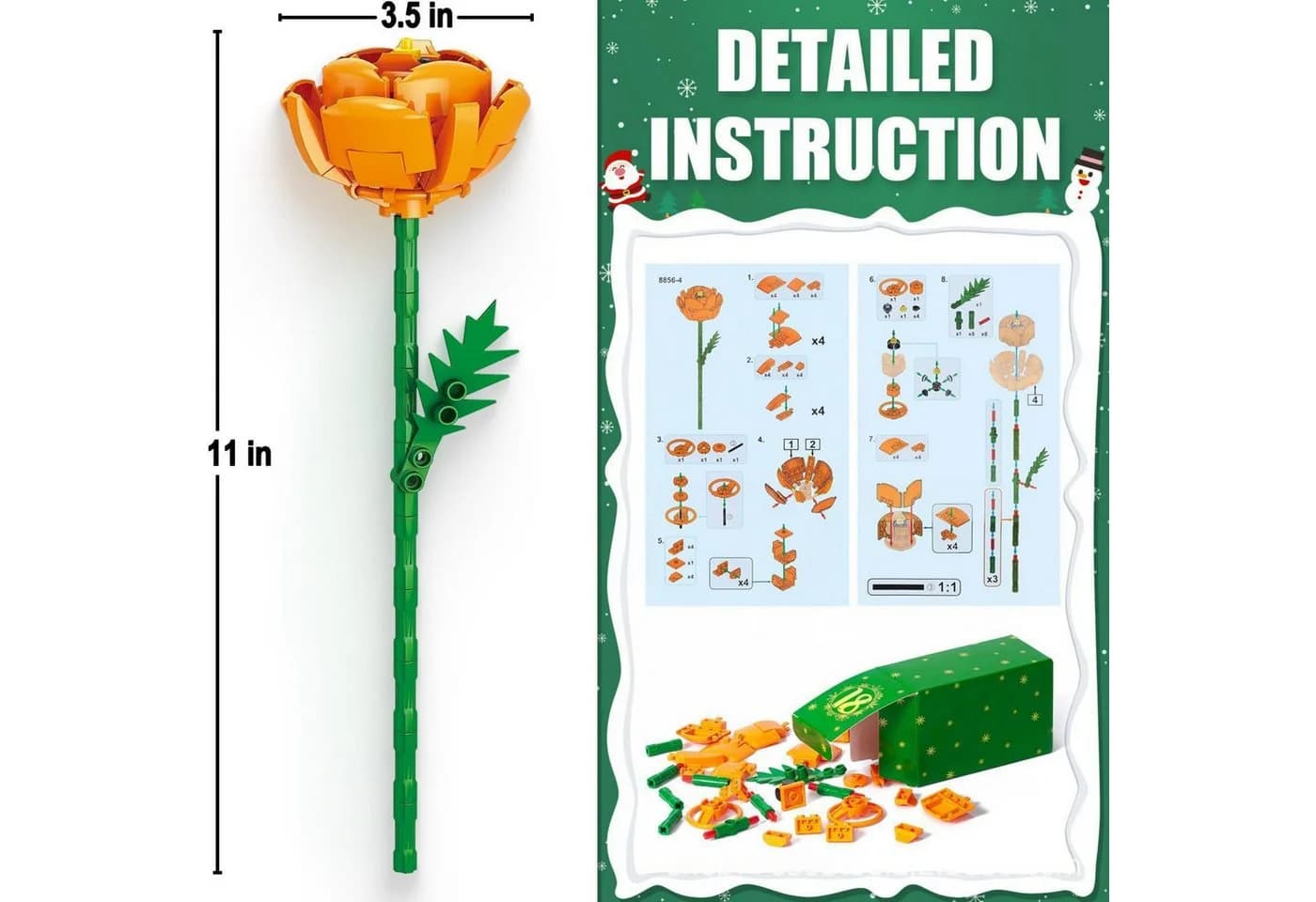 HOMELIVE Adventskalender Sonnenblumen Bouquet Bausteine Blind Box