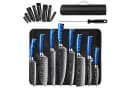HOMELIVE Messer-Set 9-tlg. mit Rolltasche, Edelstahl & Pakka Holz Bild 2