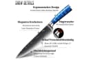 HOMELIVE Messer-Set 9-tlg. mit Rolltasche, Edelstahl & Pakka Holz Bild 4