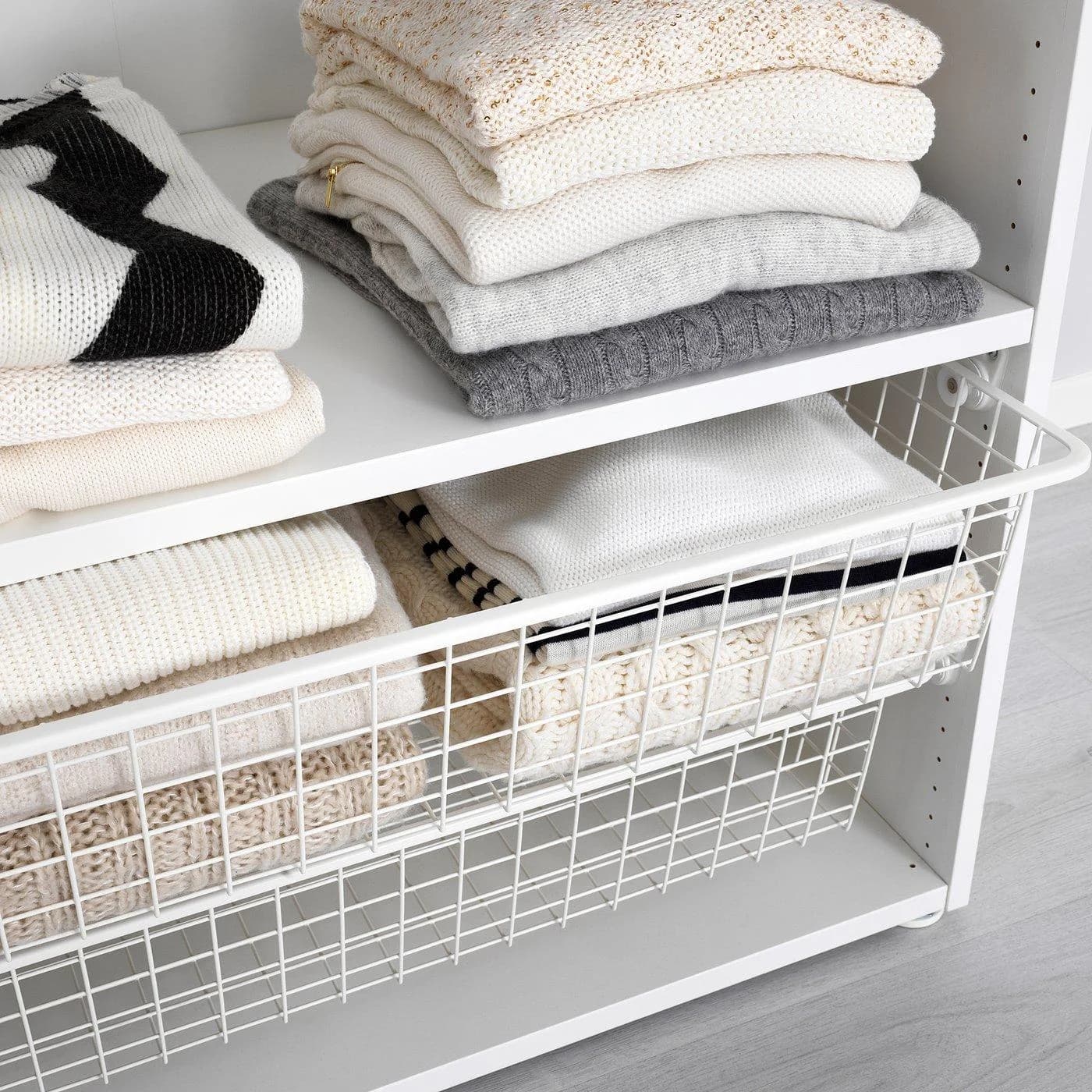 IKEA HJÄLPA Drahtkorb mit Auszugschiene Weiß