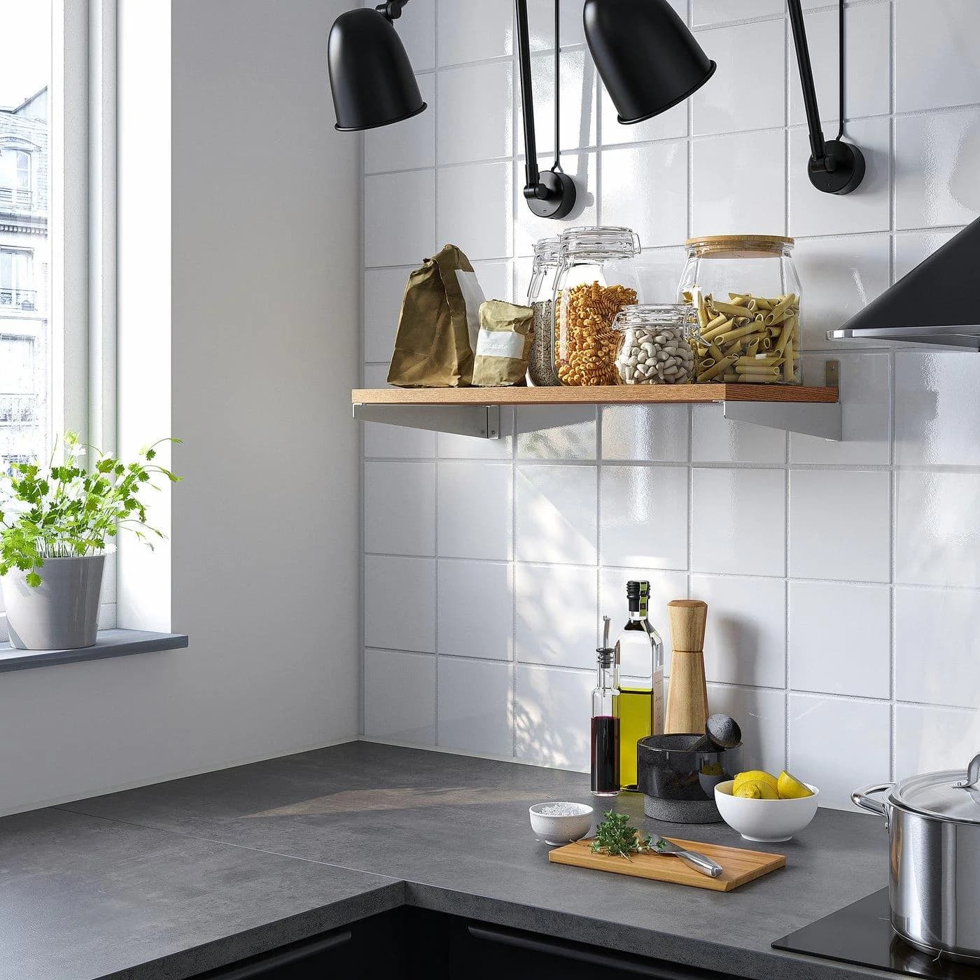 IKEA KUNGSFORS Boden Wandaufbewahrung Eschenfurnier